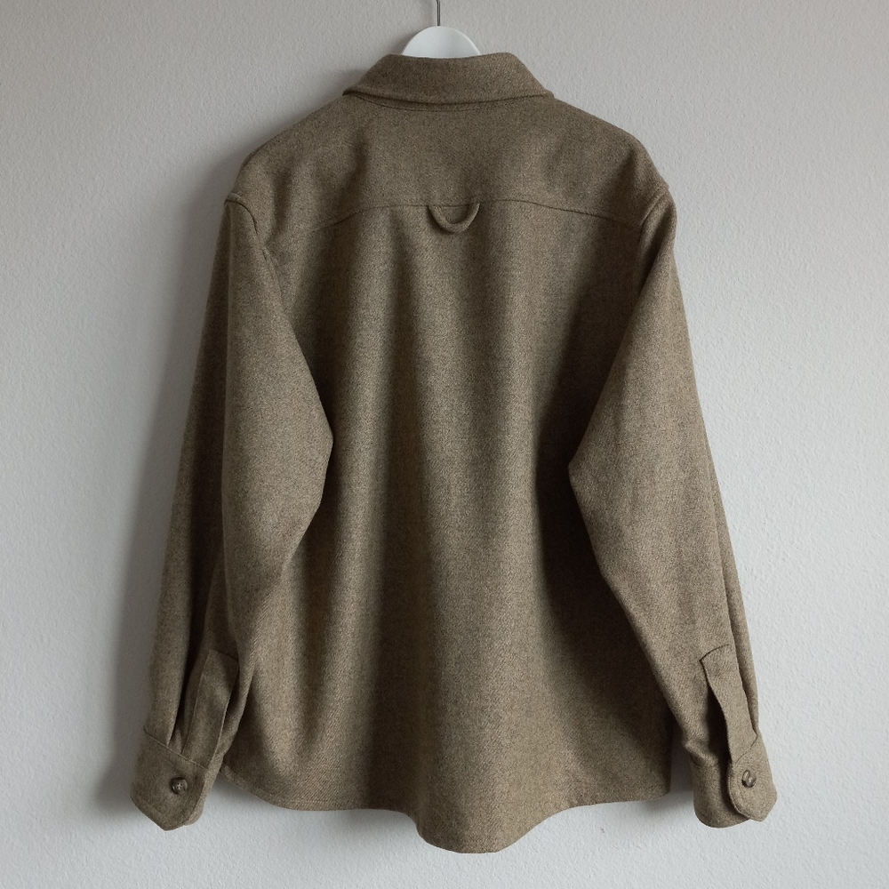 A.P.C. Men's Basile Wool Overshirt Shacket In Khaki Heather L - Picture 7 of 15